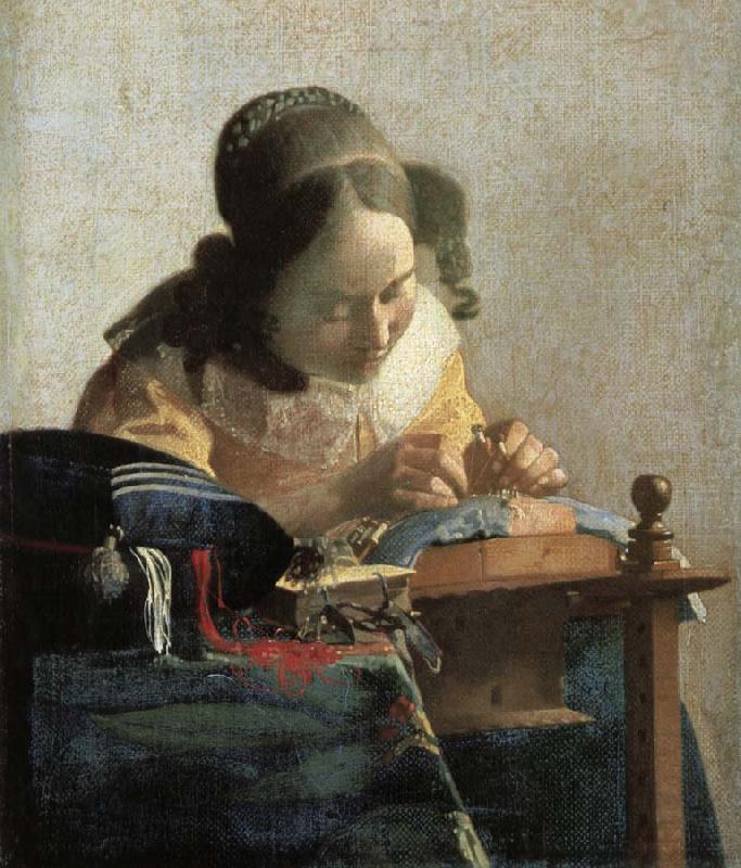 Lace embroidery woman, Johannes Vermeer